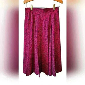 Vintage Evan-Picone Red  w/ Blue Design Skirt-Size 4